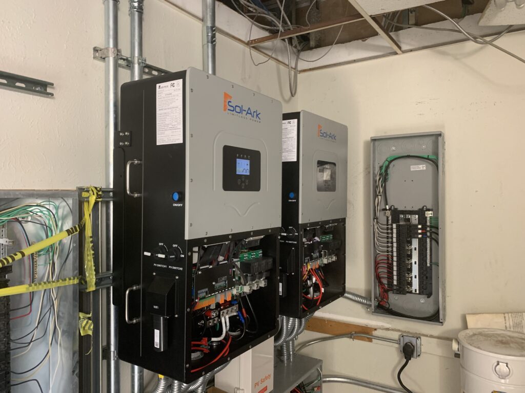 Sol-Ark inverters during installation in Texas Commercial
