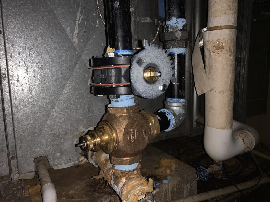 New 3-way chilled water valve for air handler coil