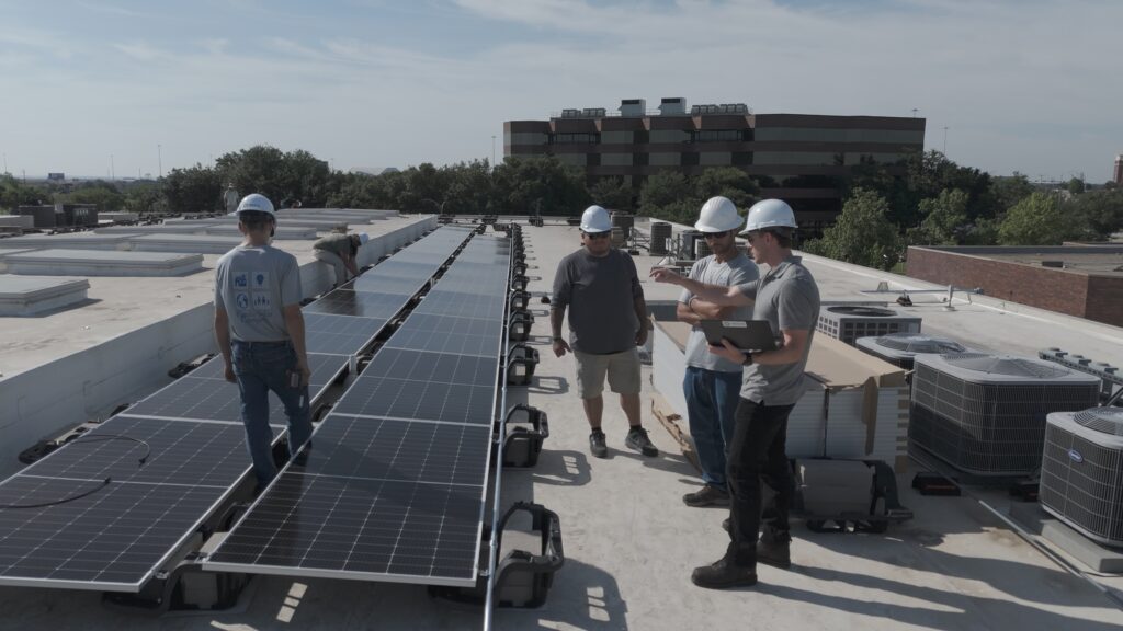 Holistic Utility Solutions installing a commercial solar project in DFW