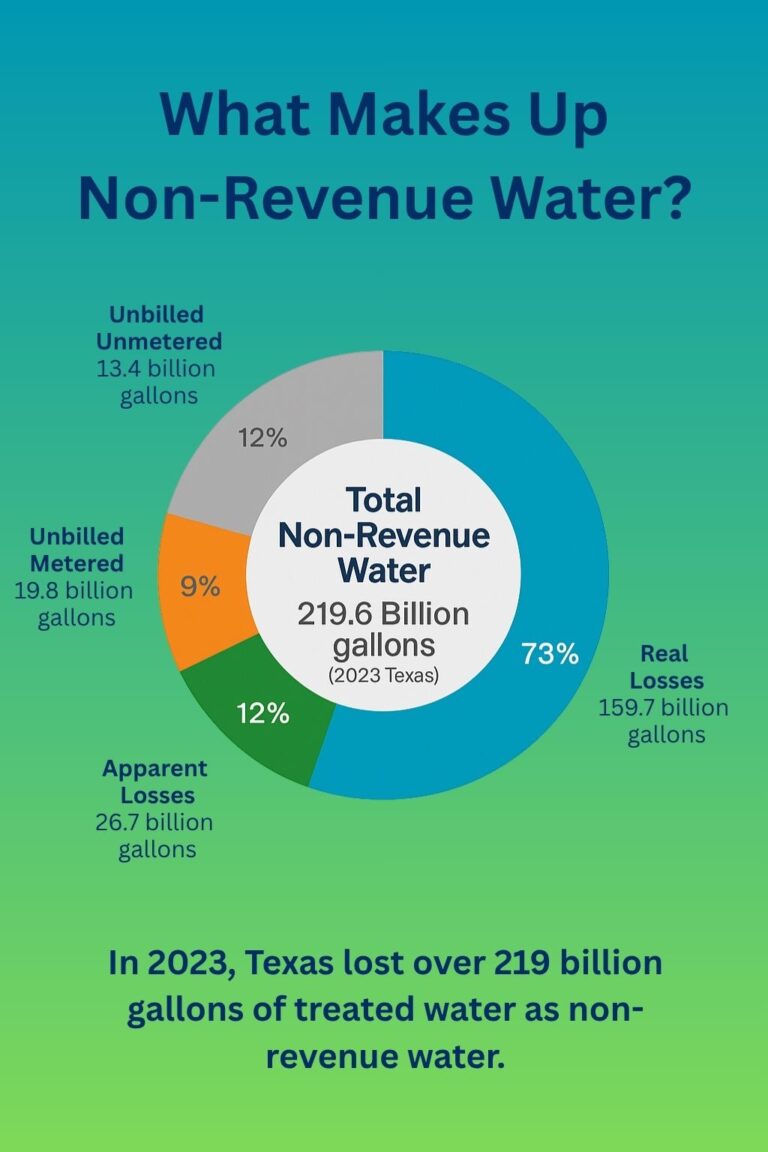What Makes Up Non-Revenue Water infographic image